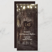 Oude eik boom rustieke bruiloft programma's (Voorkant / Achterkant)