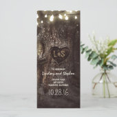 Oude eik boom rustieke bruiloft programma's (Staand voorkant)