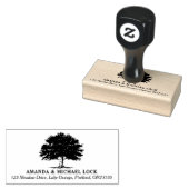 Oude eiken boom bruiloft retour adres rubberstempel (Gestempeld)