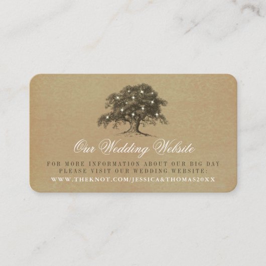 oude eiken boom bruiloft website informatiekaartje (Voorkant)