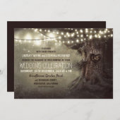 Oude Eiken Boom en Hout Hart Rustiek Land Kaart (Voorkant / Achterkant)