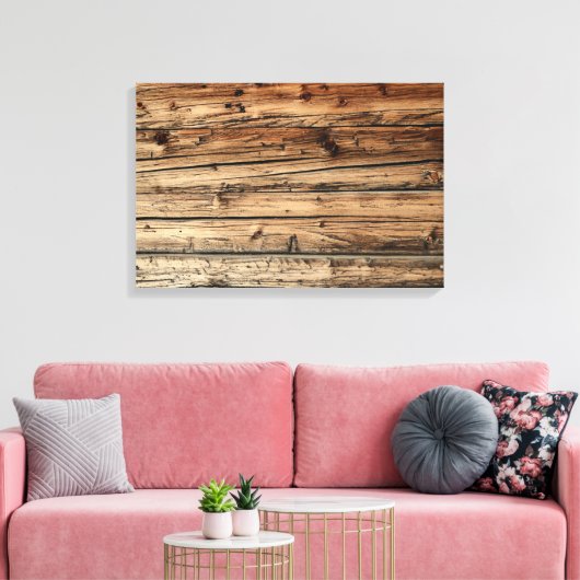 Oude eiken houten textuur achtergrond canvas print (Insitu (Woonkamer))