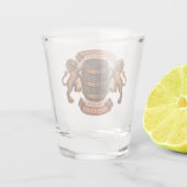 Oude eiken vat gepersonaliseerde brouwerij Bier Shot Glas (Achterkant)