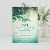 oude eikenboom bruiloft RSVP kaarten (Staand voorkant)