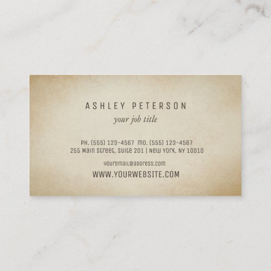 oude eikenboom Elegant Visitekaartje (Achterkant)