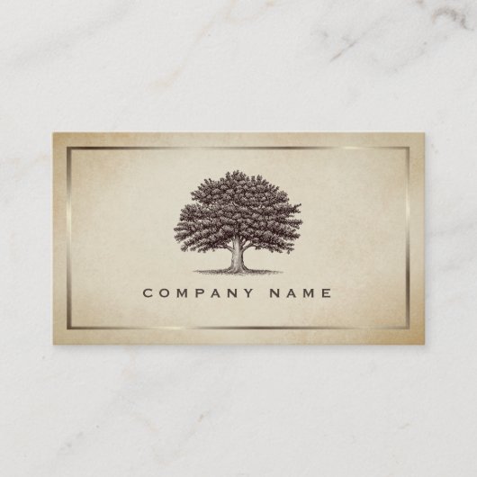  oude eikenboom Elegant Visitekaartje (Voorkant)