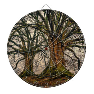 Oude eikenboom in de winter dartbord