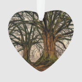 Oude eikenboom in de winter ornament (voorkant)