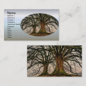 Oude eikenboom in de winter visitekaartje (Voorkant / Achterkant)