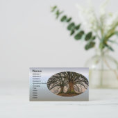 Oude eikenboom in de winter visitekaartje (Staand voorkant)