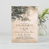  oude eikenboom & love birds verlovingsfeest kaart (Staand voorkant)