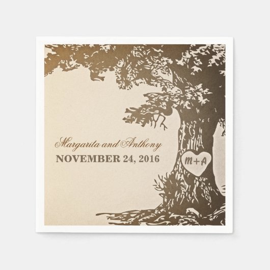 Oude eikenboom papieren servetten (Voorkant)