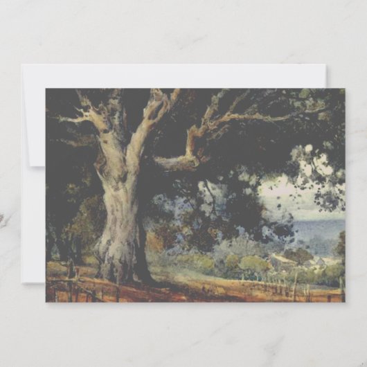 Oude eikenboom Rustic Country Wedding Kaart (Achterkant)