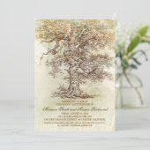  oude eikenboom rustieke ENGAGEMENT PARTY Kaart (Staand voorkant)