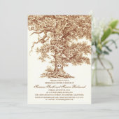  oude eikenboom rustieke repetitiediner kaart (Staand voorkant)