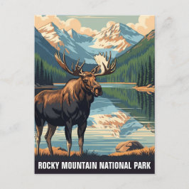 Oude eland bij Rocky Mountain National Park Briefkaart