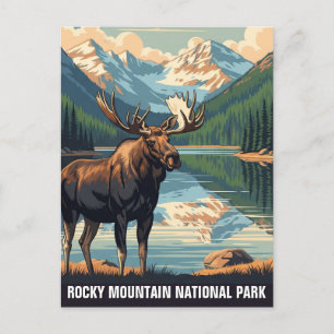 Oude eland bij Rocky Mountain National Park Briefkaart