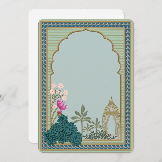 Oude Elegante Bloementuin Boog uitnodiging (Voorkant / Achterkant)