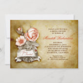 Oude elegante  bruidsdouche uitnodiging (Voorkant)