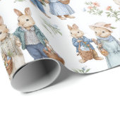 Oude Elegante Konijnen | Pasen Inpakpapier (Rol Hoek)