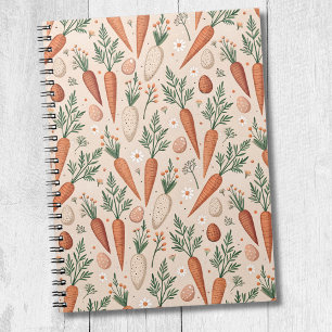 Oude elegante wortels met bloesem en mini-ei notitieboek