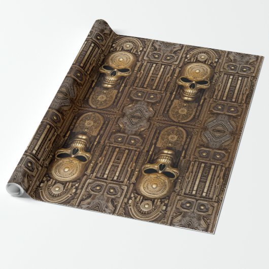Oude Elegantie: Keltische & Egyptische Fusion Wrap Cadeaupapier (Uitgerold)