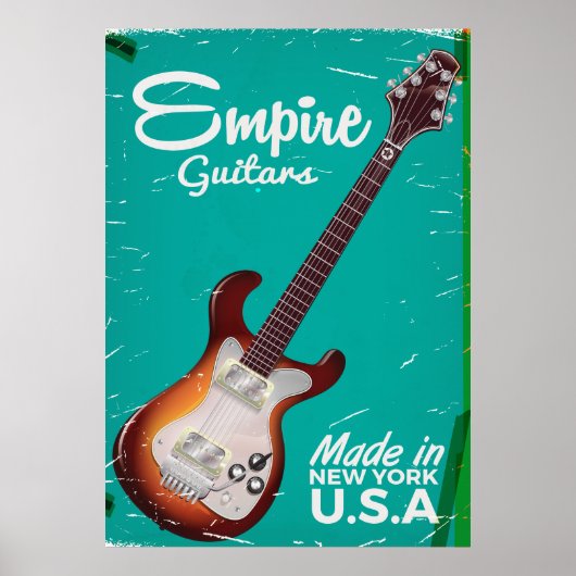 Oude elektronische gitaarcommercial poster (Voorkant)