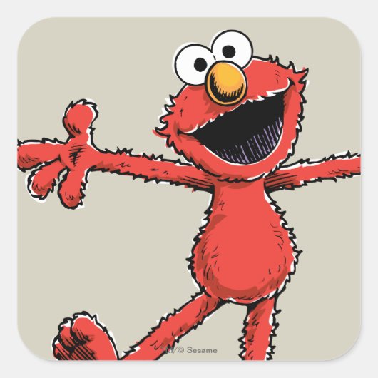 Oude Elmo Vierkante Sticker (Voorkant)