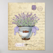 Oude Emaille Pot Franse Lavendel Poster (Voorkant)