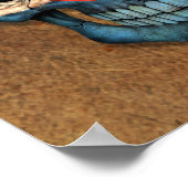 Oude en bewerkte Kroatische vlaggenschedel Poster (Hoek)