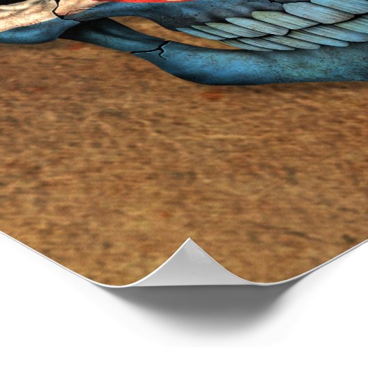 Oude en bewerkte Kroatische vlaggenschedel Poster (Hoek)