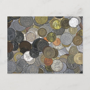 Oude en internationale munten briefkaart