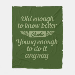 "Oude en jonge" aangepaste naam fleece dekens