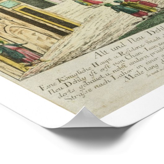 Oude en New Delhi (aquatint) Poster (Hoek)