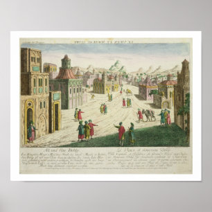 Oude en New Delhi (aquatint) Poster