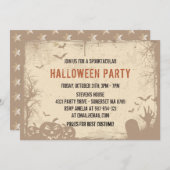 Oude en  pompoenpartij Halloween Kaart (Voorkant / Achterkant)