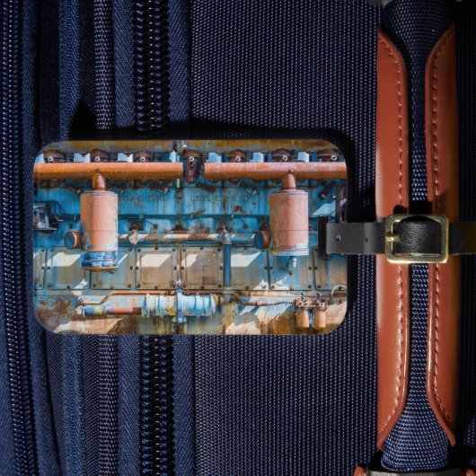 Oude en roestachtige atlas Imperial diesel engine Bagagelabel (Voorkant Insitu 4)