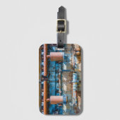 Oude en roestachtige atlas Imperial diesel engine Bagagelabel (Voorkant (verticaal))