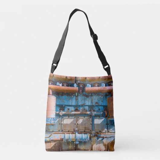 Oude en roestachtige atlas Imperial diesel engine Crossbody Tas (Achterkant)
