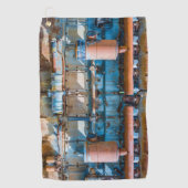 Oude en roestachtige atlas Imperial diesel engine  Golfhanddoek (Voorkant)