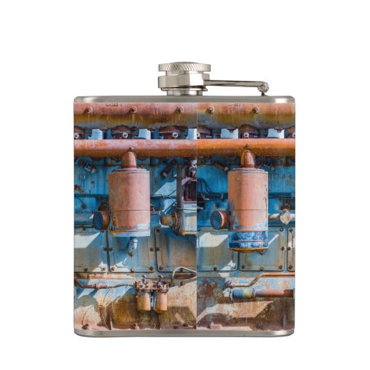 Oude en roestachtige atlas Imperial diesel engine  Heupfles (Achterkant)