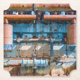 Oude en roestachtige atlas Imperial diesel engine Kartonnen Onderzetters