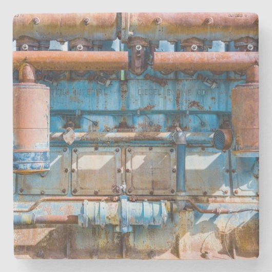 Oude en roestachtige atlas Imperial diesel engine  Stenen Onderzetter (Voorkant)