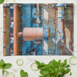 Oude en roestachtige atlas Imperial diesel engine Theedoek