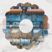 Oude en roestachtige atlas Imperial diesel engine Wijnglaslabel (Voorkant)