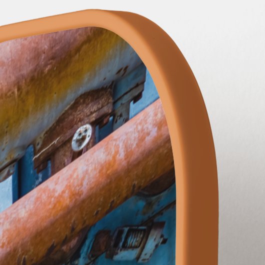 Oude en roestachtige atlas Imperial-dieselmotor Pickleball Paddle (Links Detail)