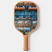 Oude en roestachtige atlas Imperial-dieselmotor Pickleball Paddle (Achterkant)