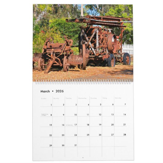 Oude en roestige kalender 2026 (Mar 2026)