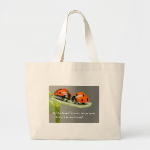 Oude en Seniele Lieveheersbeestje Nieuwe Vrienden Grote Tote Bag