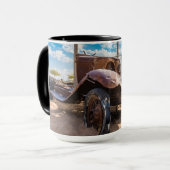 Oude en verlaten auto #3 in Solitaire, Namibië Mok (Voorkant links)